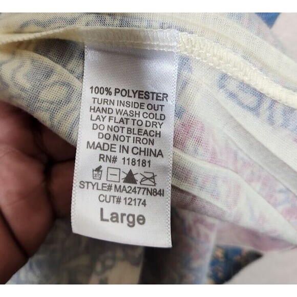 B.L.E.U Top Women's Large Multicolor Arabesque Lace Detail Rhinestone Open Front - Picture 7 of 8